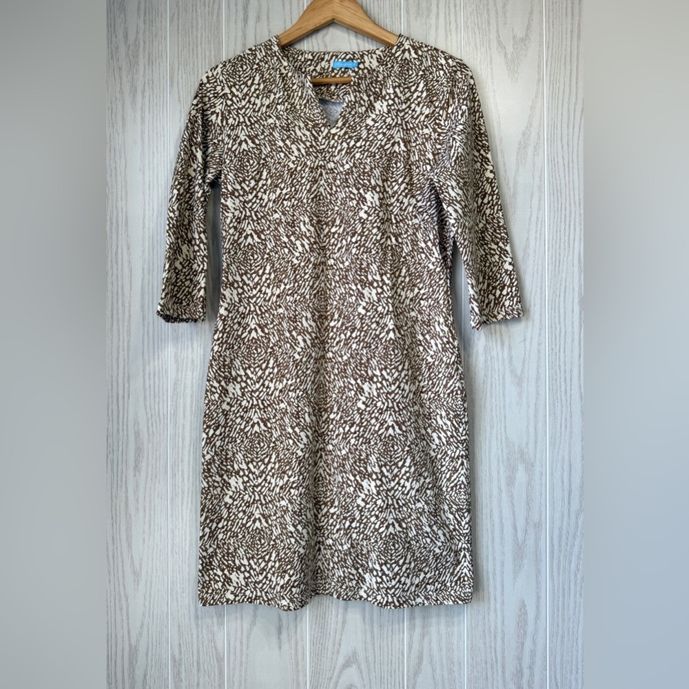 J.McLaughlin Carly Dress Beatriz Spot Brown/Off-White Size M